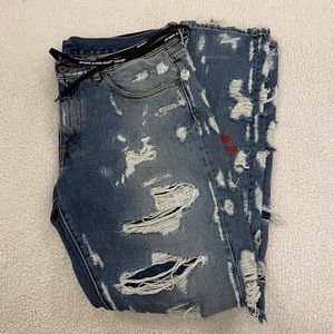 Off White Denim Label Jeans